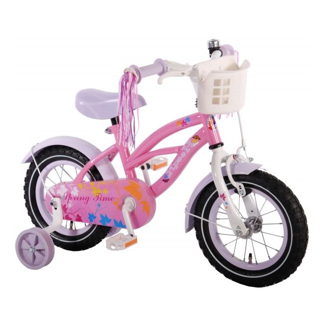 Bicicleta pentru fete 12 inch cu roti ajutatoare si cosulet partial montata Volare Yipeeh - SOLVOL51204