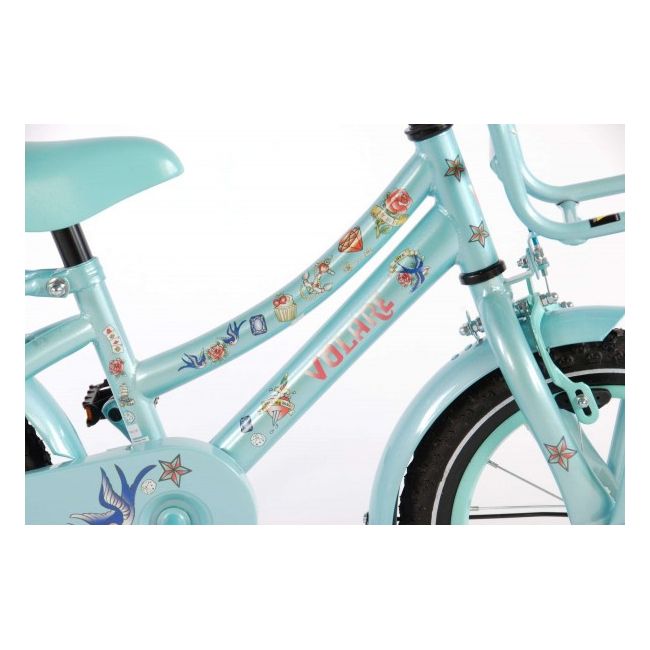 Bicicleta pentru fete 14 inch cu roti ajutatoare Volare Tattoo - SOLVOL61418