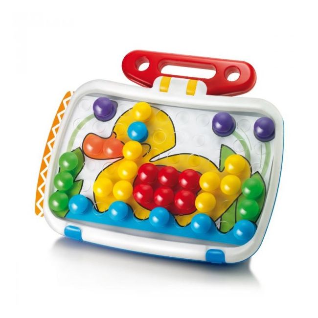 Joc creativitate si indemanare Quercetti Fantacolor Combi Junior Joc Mozaic cu tablita desen 60 piese  - SOLQ4199
