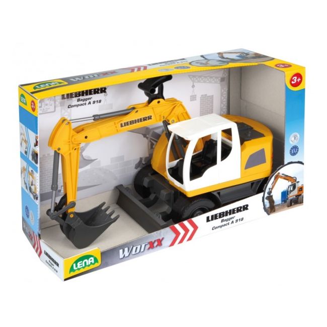 Excavator plastic Bagr Liebherr A918 Litronic Worxx cupa functionala 48 cm pentru copii - SOLLE04611