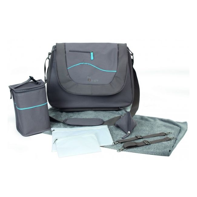 Geanta multifunctionala cu accesorii incluse BO Jungle pentru bebelusi gri - SOLBJB300420
