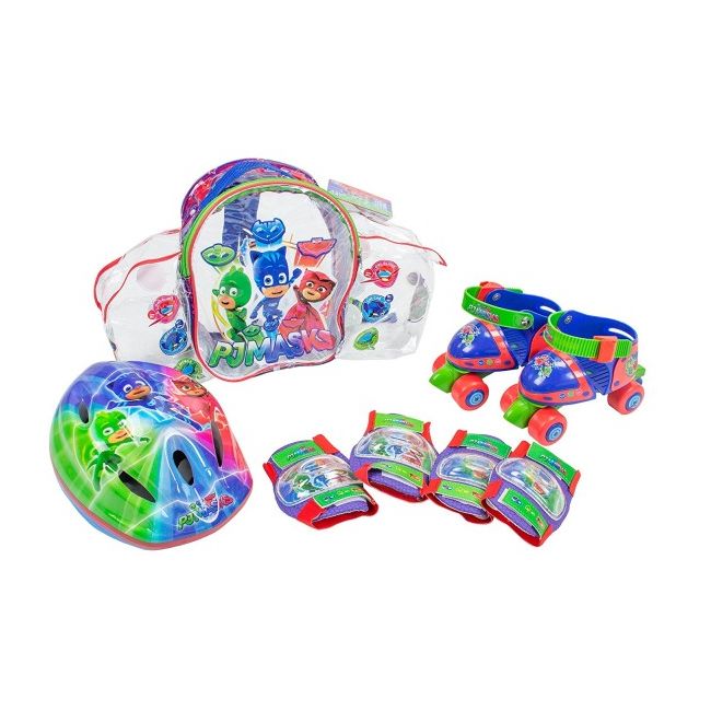 Role copii Saica reglabile 24-29 Eroi in Pijamale PJ Masks cu protectii si casca in ghiozdan - SOLSA2939
