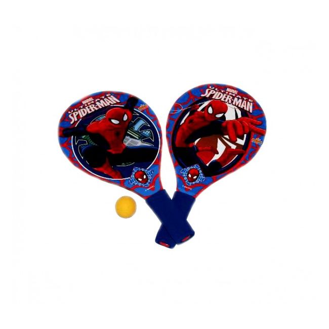 Set 2 palete pentru plaja Saica Spiderman din lemn cu minge inclusa pentru copii - SOLSA9414