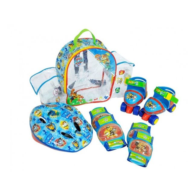 Set rotile Paw Patrol Saica pentru copii cu accesorii protectie si casca marimi reglabile 24-29 - SOLSA7475