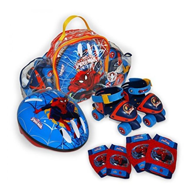 Set rotile Spiderman 2 Saica pentru copii cu accesorii protectie si casca marimi reglabile 24-29 - SOLSA9408