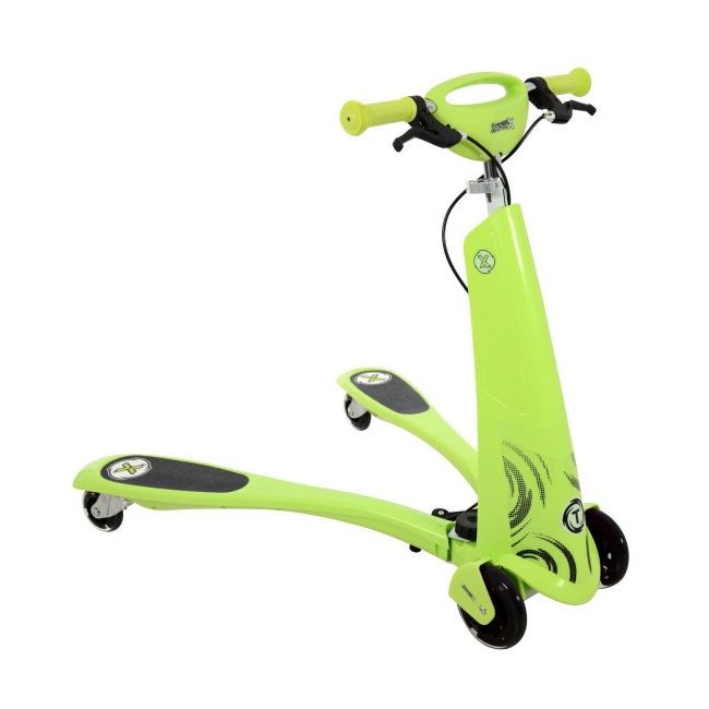 Trotineta copii 4 roti Y Twist pliabila cu frane Verde - SOLMVSM14254