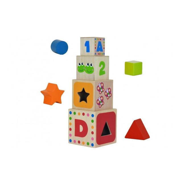 Joc educational cu cuburi stivuibile Globo Legnoland - SOLGL38916