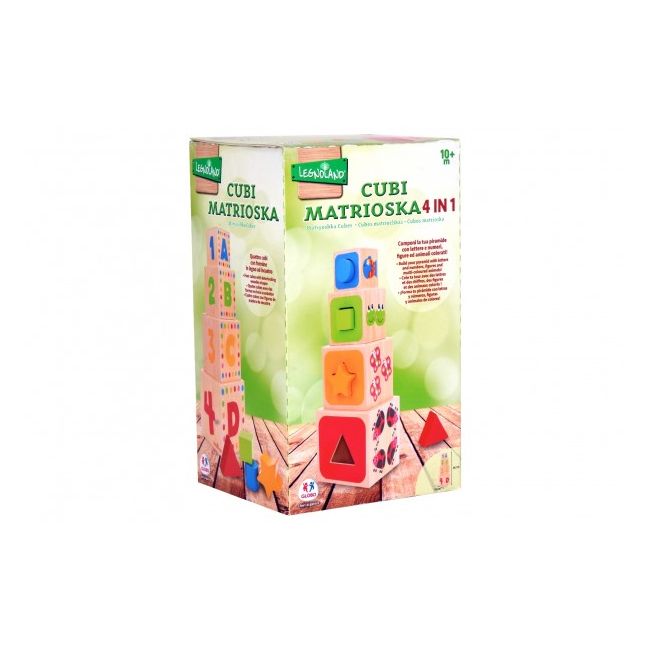 Joc educational cu cuburi stivuibile Globo Legnoland - SOLGL38916