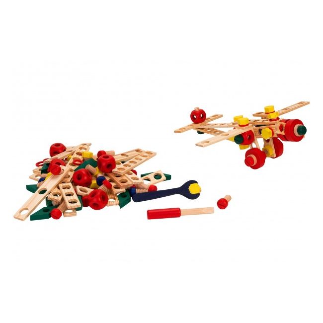 Joc educativ de construit Globo Legnoland Mechanik 37440 130 piese multicolore - SOLGL37440