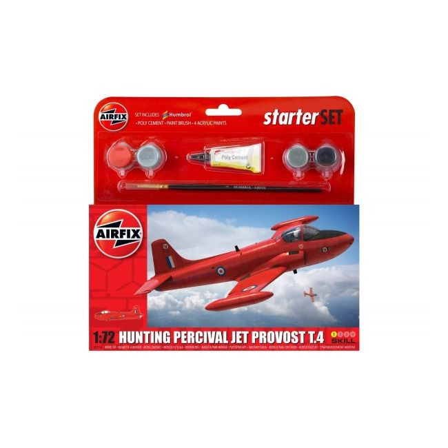 Kit constructie Airfix avion Hunting Percival Jet Provost T.4 Starter Set 1:72 - SOLAF55116