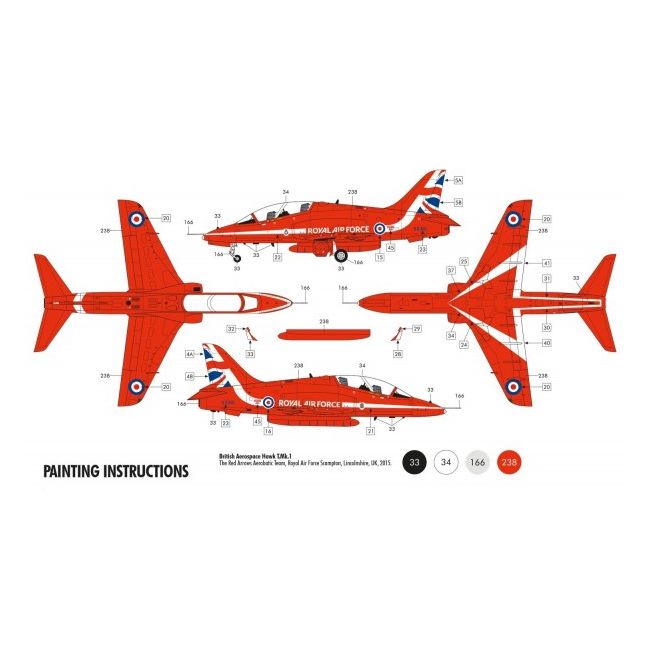 Kit constructie Airfix RAF Red Arrows Hawk 2015 Starter Set 1:72  - SOLAF55202B