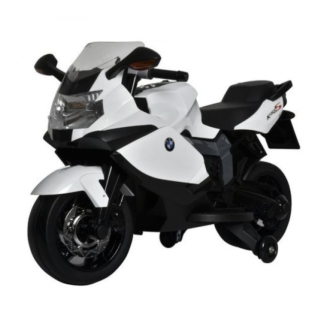 Motocicleta electrica BMW K130S cu sunete si lumini pentru copii alba - SOLGL38968