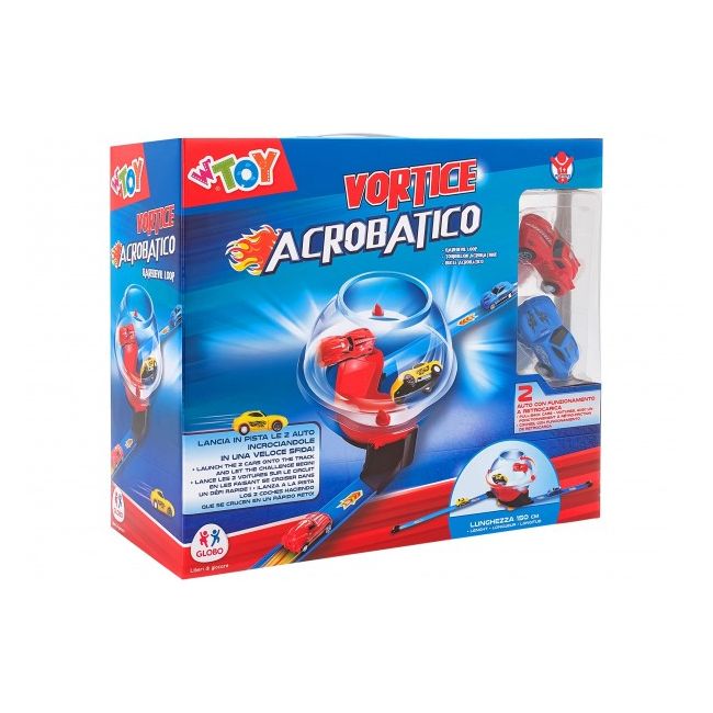 Pista sfera cu 2 masinute lungime 34 cm Wtoy 16 piese - SOLGL39010