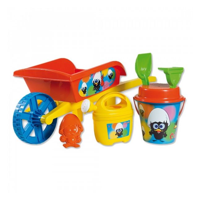 Roaba Calimero Androni pentru copii cu galetusa stropitoare si alte accesorii plaja - SOLAG6303-0CAL