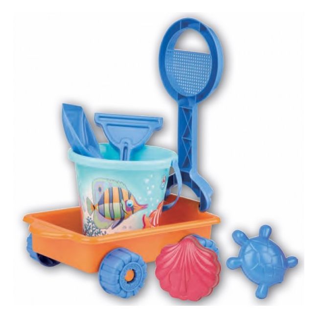 Roaba din plastic cu maner pentru copii Androni Crazy Fish cu galetusa si accesorii - SOLAG6997-00CF