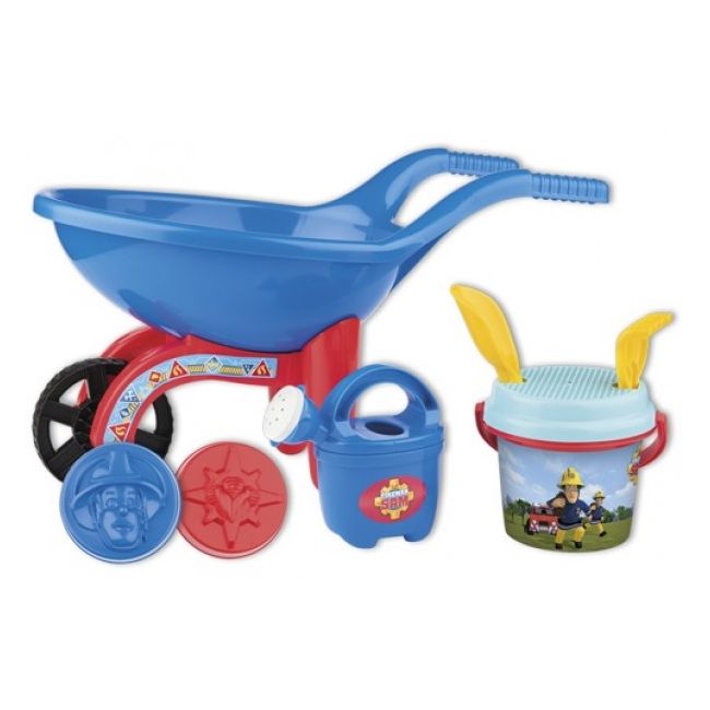 Roaba din plastic pentru copii Androni Pompierul Sam cu galetusa stropitoare   - SOLAG6323-0SAM