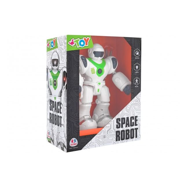 Robot cu baterii Globo sunete si lumini care merge si trage cu ventuze - SOLGL39048