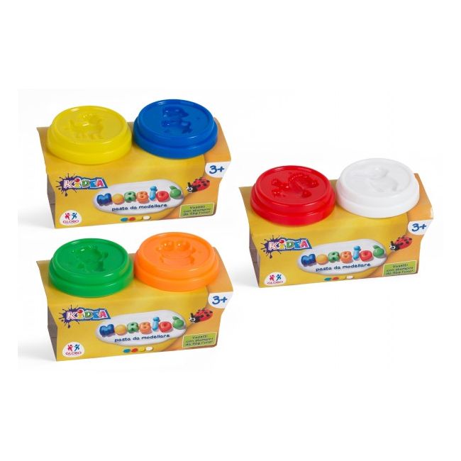 Set 2 borcanele plastilina cu sablon pe capac - SOLGL36396