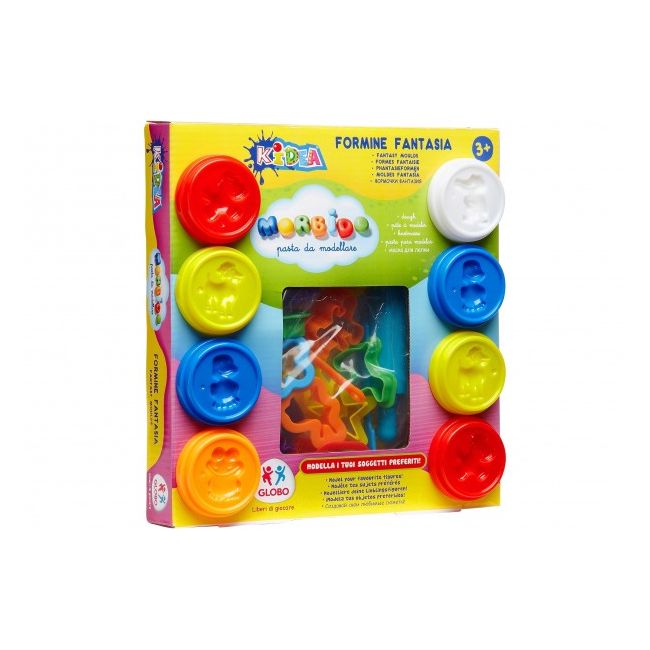 Set 8 borcanele plastilina cu sabloane forme - SOLGL37292