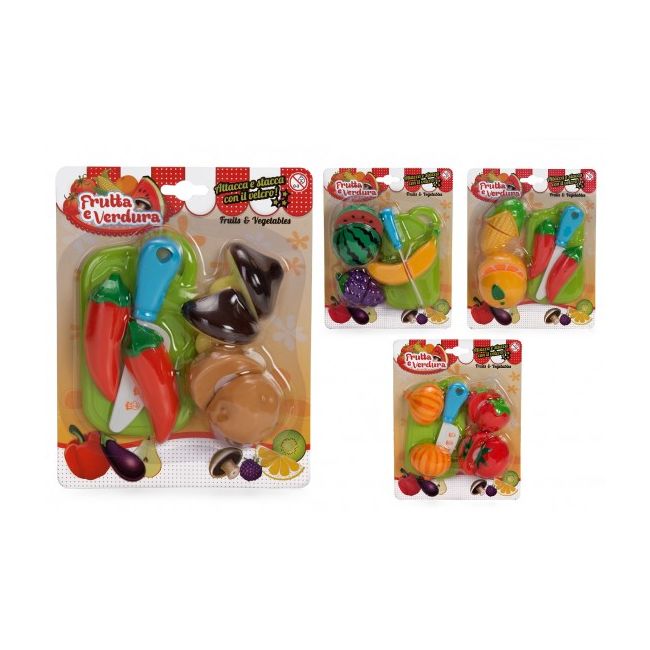 Set alimente diverse fructe si legume cu velcro 8 piese - SOLGL37201