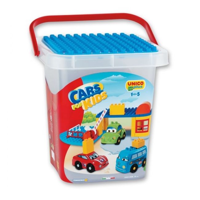 Set constructie cuburi Unico Galetusa Masini si Garaj 35 piese - SOLUN8569