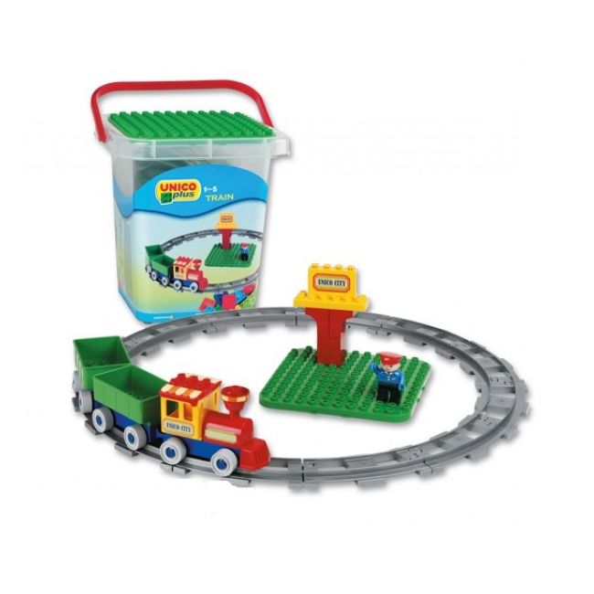 Set constructie cuburi Unico Galetusa Trenulet 29 piese - SOLUN8509