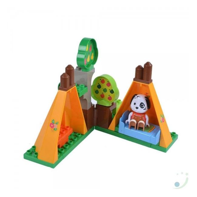 Set constructie cuburi Unico Maximilian Families In camping 29 piese - SOLUN8935-0MAX