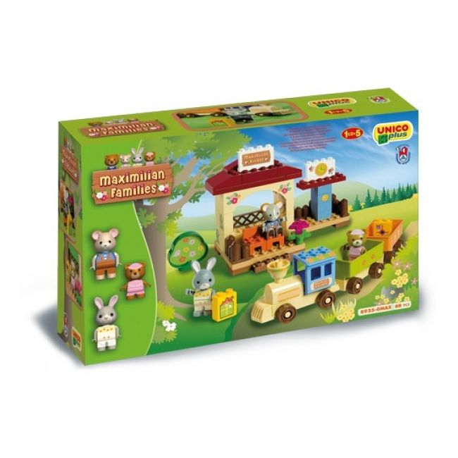 Set constructie Unico Maximilian Families Trenulet 68 piese - SOLUN8925