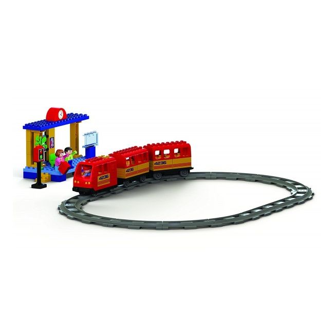 Set constructie Unico Plus Trenulet cu baterii 68 piese - SOLUN8615