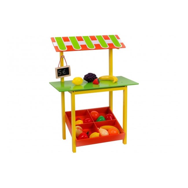 Set joaca aprozar din lemn Globo Legnoland 37451 cu fructe si legume - SOLGL37451