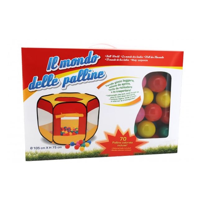 Spatiu de joaca cort cu 70 bile multicolore Globo pentru copii - SOLGL37785