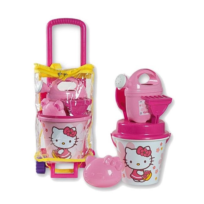 Troller cu ghiozdanel Hello Kitty Androni pentru copii cu jucarii plaja si nisip si galetusa  - SOLAG6402-00HK