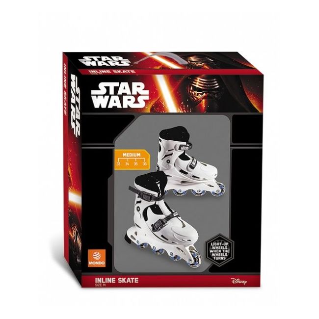 Role copii 4 roti in linie Star Wars reglabile marimi 33-36 cu lumina roti - SOLMON28162