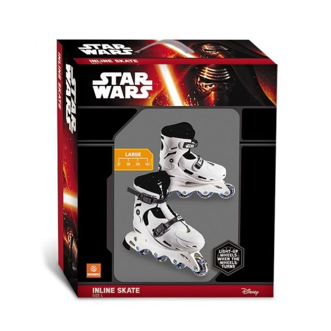 Role copii 4 roti in linie Star Wars reglabile marimi 37-40 cu lumina roti - SOLMON28169