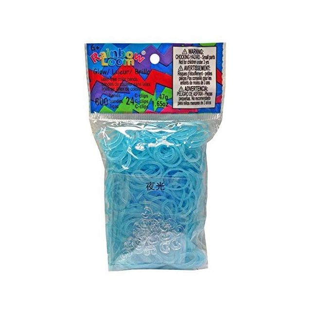 Elastice Rainbow Loom - Stralucesc in intuneric Albastru-600 buc - RL812317020509