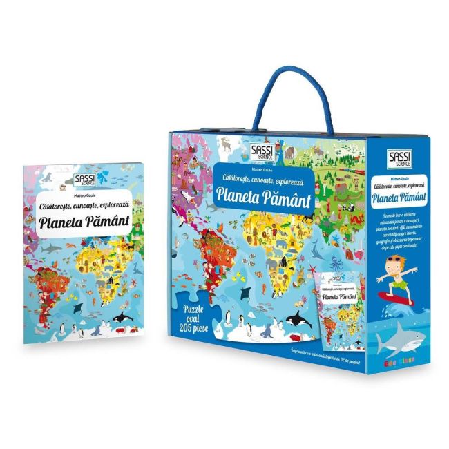 Cunoaste si exploreaza -  puzzle planeta pamant in limba romana (205 piese)