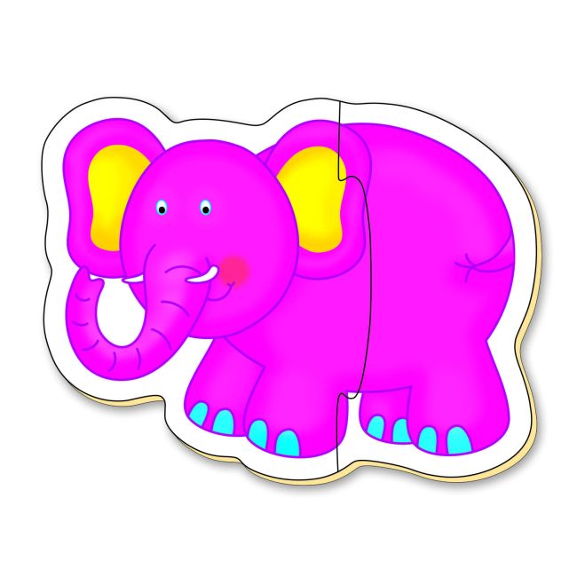 Baby puzzle: animale din jungla (2 piese)