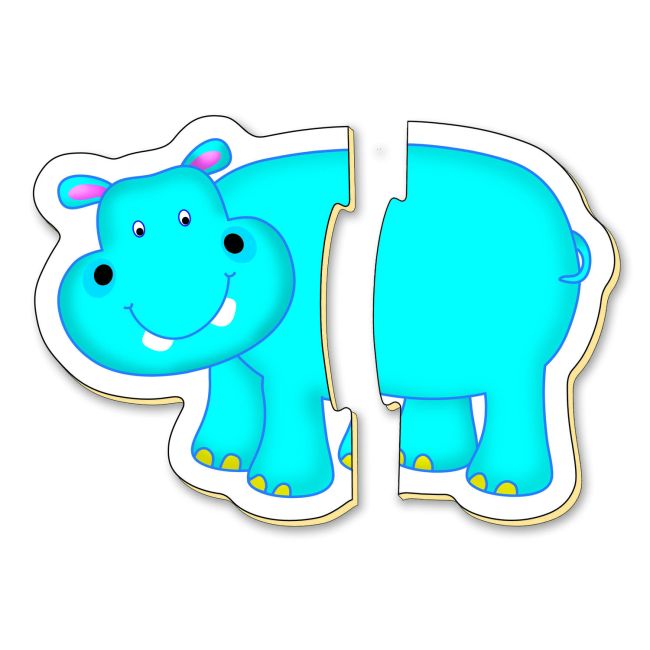 Baby puzzle: animale din jungla (2 piese)
