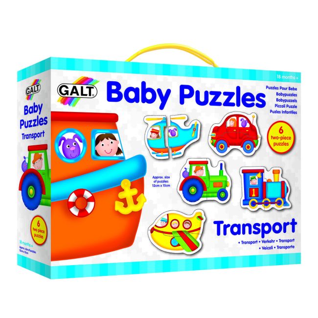 Baby puzzles: set de 6 puzzle-uri transport (2 piese)
