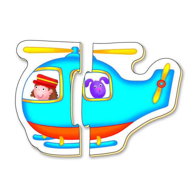 Baby puzzles: set de 6 puzzle-uri transport (2 piese)
