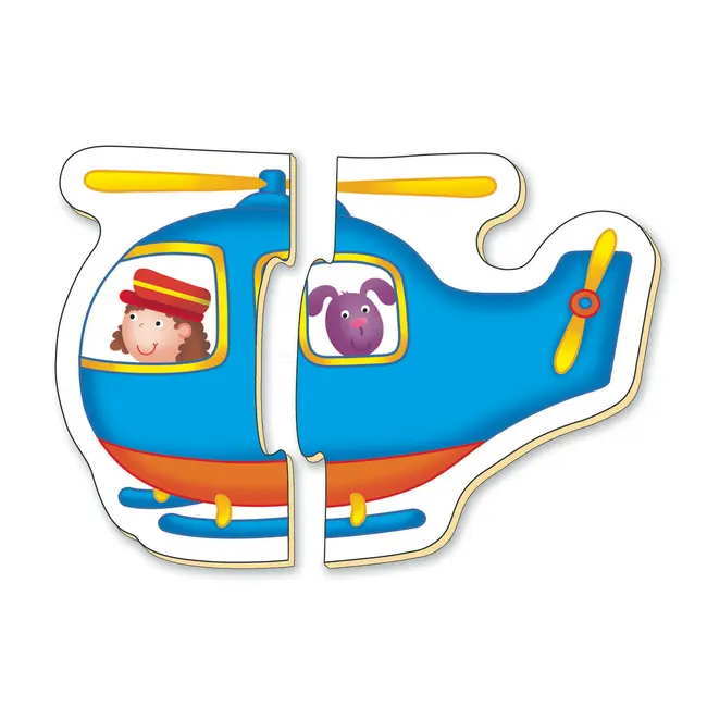 Baby puzzles: set de 6 puzzle-uri transport (2 piese)