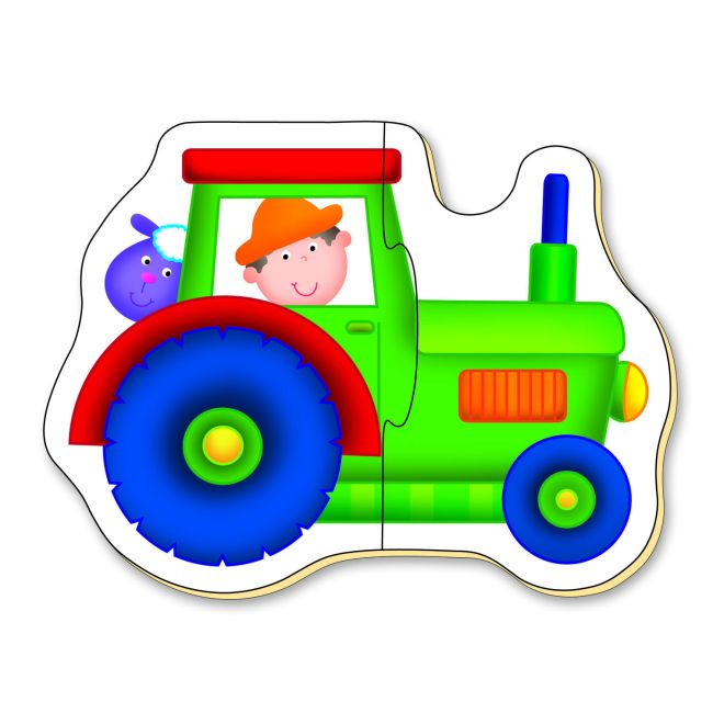 Baby puzzles: set de 6 puzzle-uri transport (2 piese)