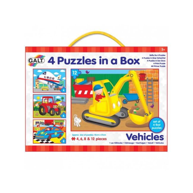 Set 4 puzzle-uri vehicule (4, 6, 8, 12 piese)
