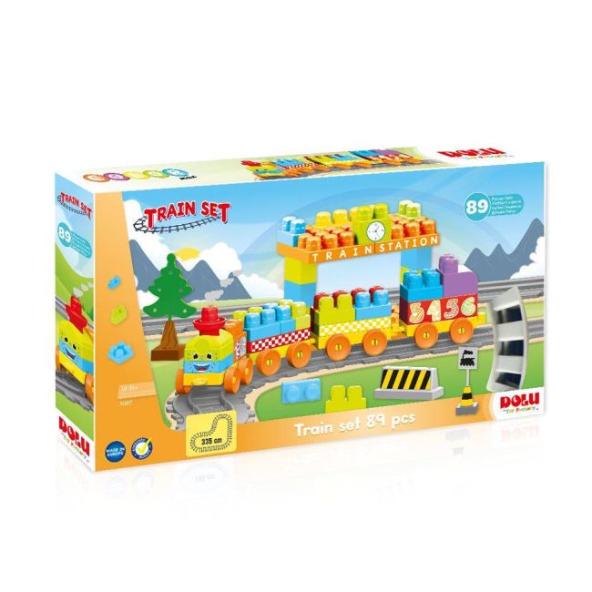 Set de constructii cu trenulet - 89 piese