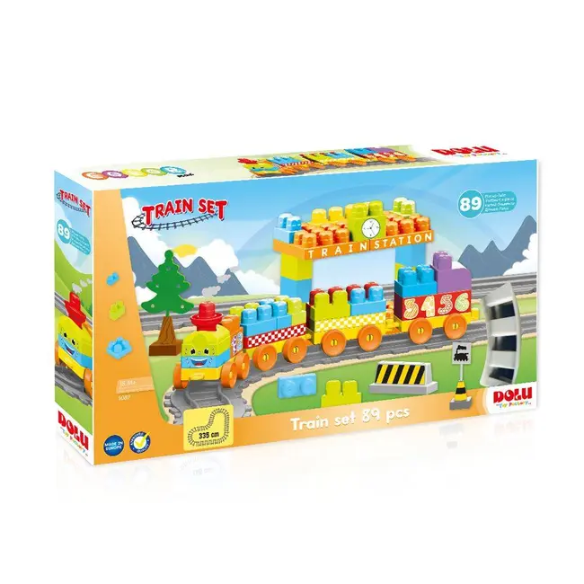 Set de constructii cu trenulet - 89 piese