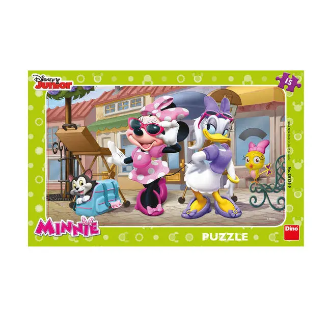 Puzzle - minnie si daisy la plimbare (15 piese)