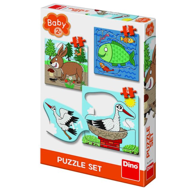 Baby puzzle - unde locuiesc animalele? (3,4 si 5 piese)
