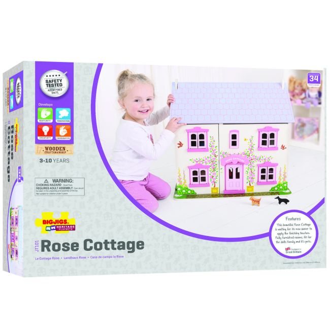 Casuta din lemn pentru papusi - rose