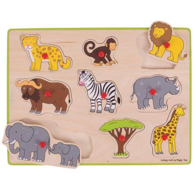 Puzzle din lemn incastru - safari