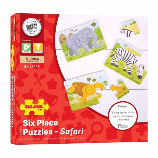 Set 3 puzzle din lemn - jungla vesela
